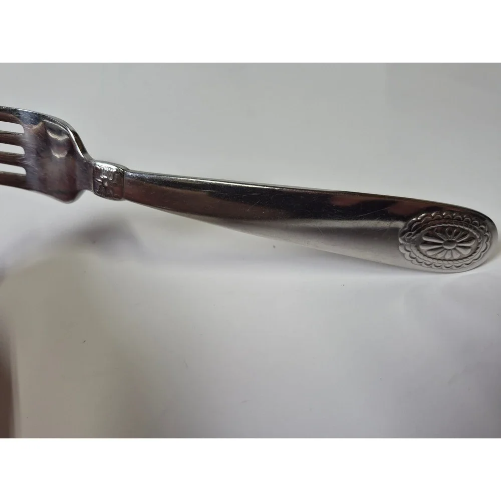 Ralph Lauren 1995 Stainless Steel Dinner Fork Medallion Sunburst Telluride vtg